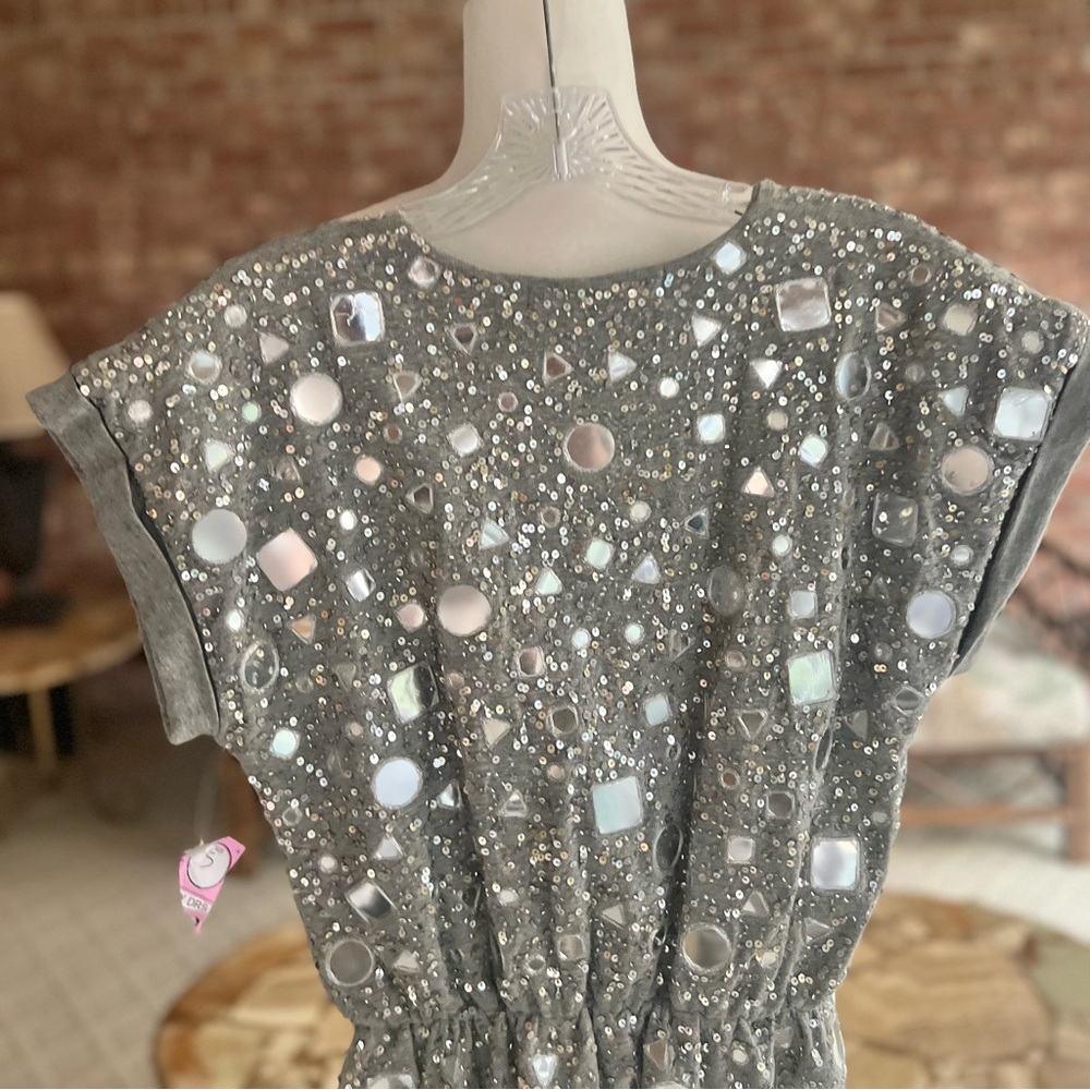 NWT House of Harlow 1960 x Revolve Lora Dress Sequins Grey S Mini Knit Cocktail - Picture 11 of 16